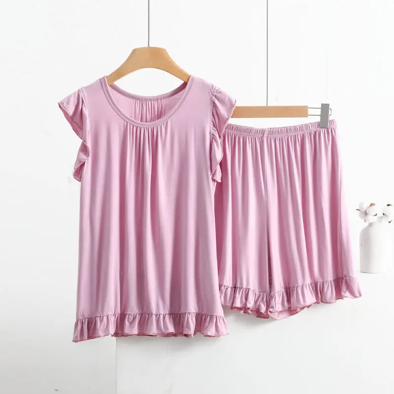 Pyjama en Modal à volants Femme - Printemps/ Été