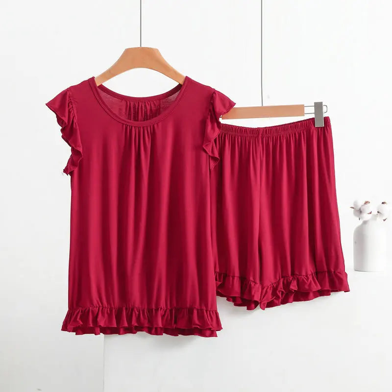 Pyjama en Modal à volants Femme - Printemps/ Été