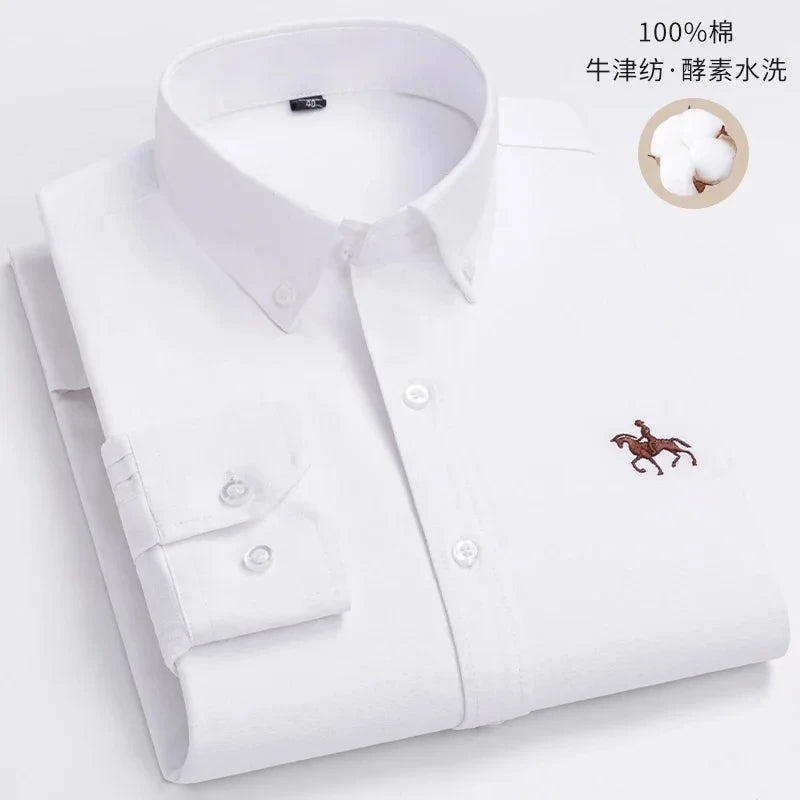 Chemise Homme Oxford Coton Rayé Classique
