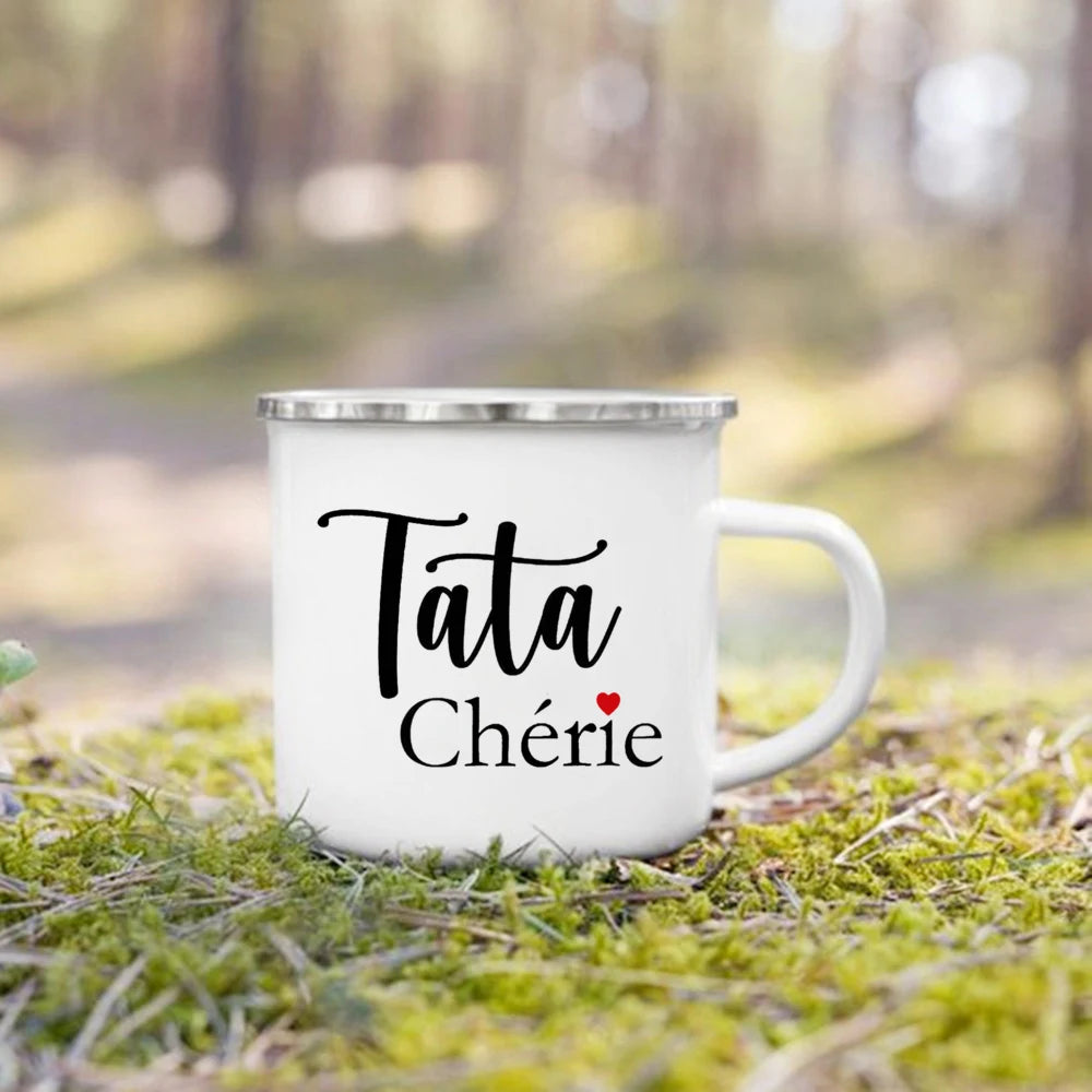 Tasse en Acier Émaillé Message Personnalisé - Idée Cadeau