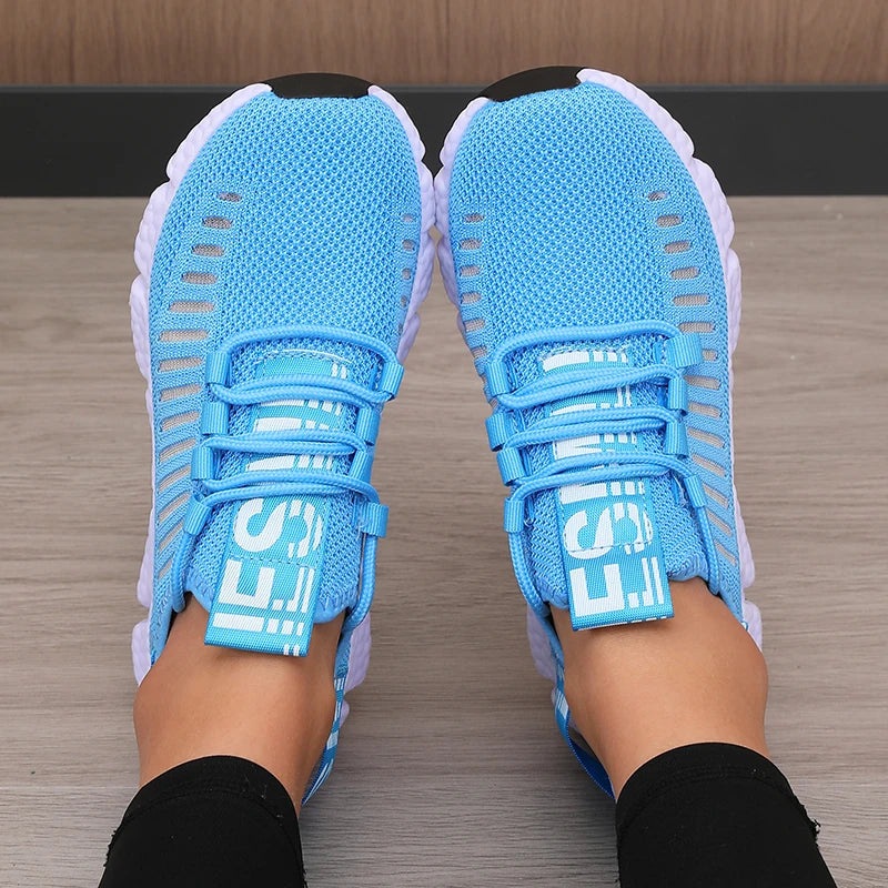 Chaussures de sport femme à plateforme respirantes — confort tendance pour marche et randonnée
