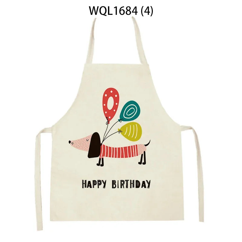 Tablier de Cuisine en Lin à Motif Chien Teckel