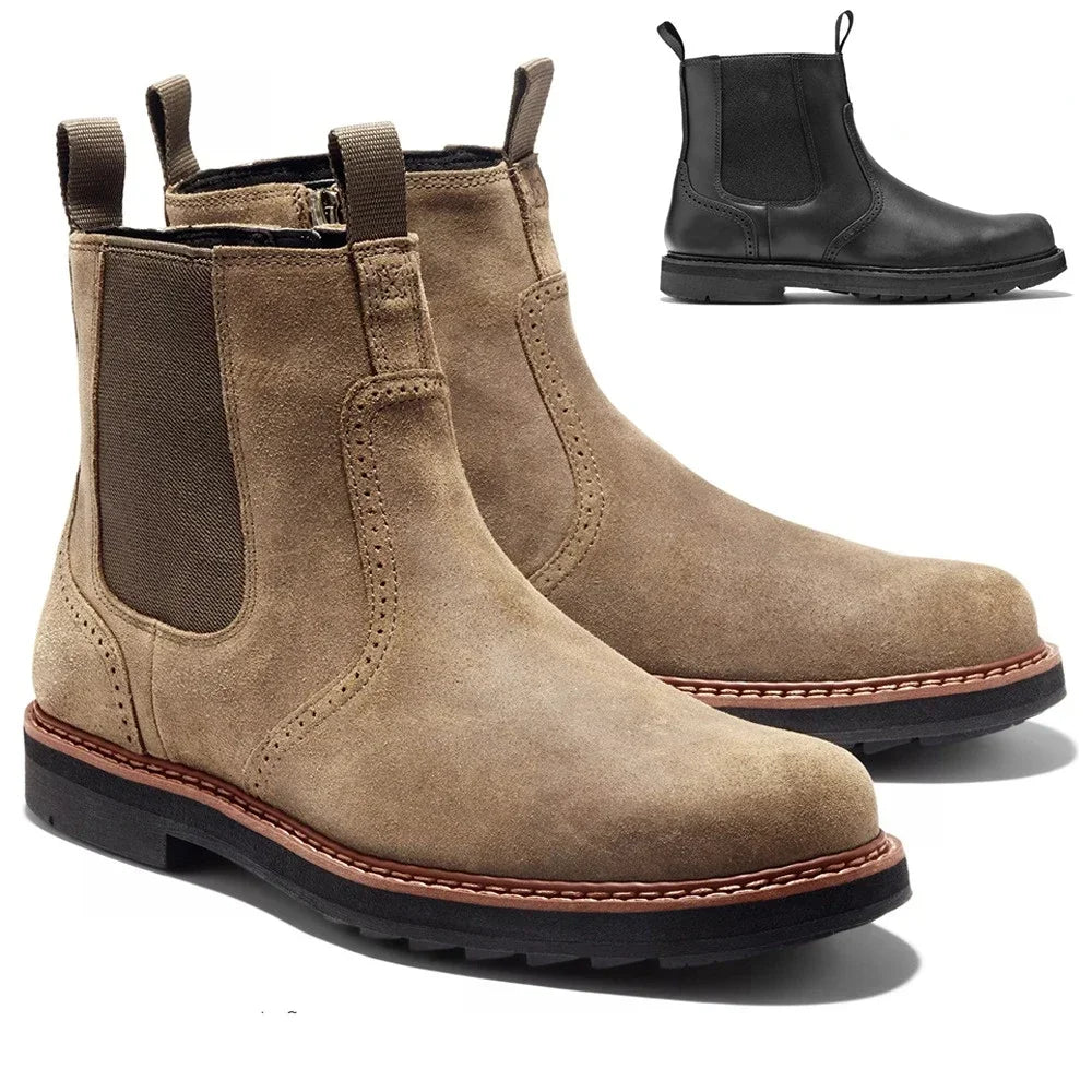 Bottines Chelsea en Cuir Rétro pour Homme