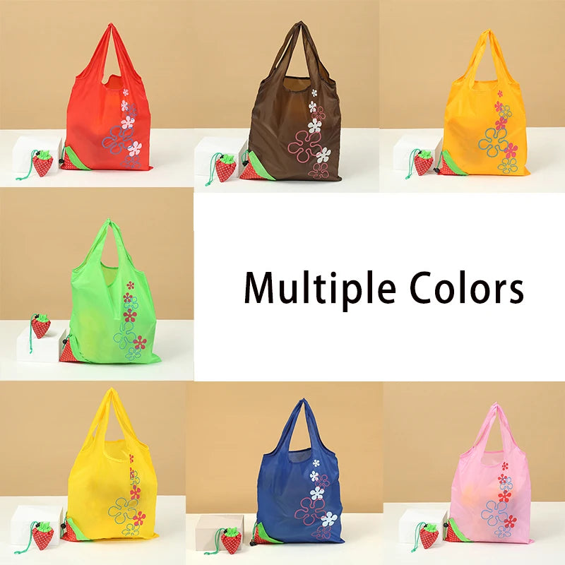 STRAWBY - Sac de Course Réutilisable & Pliable en Fraise - 1 ACHETÉ = 1 OFFERT