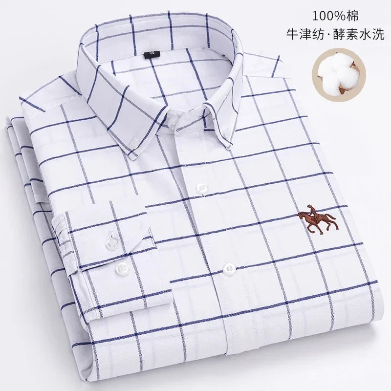 Chemise Homme Oxford Coton Rayé Classique