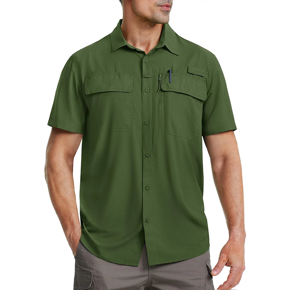 Chemise Cargo Homme Anti-UV à Séchage Rapide