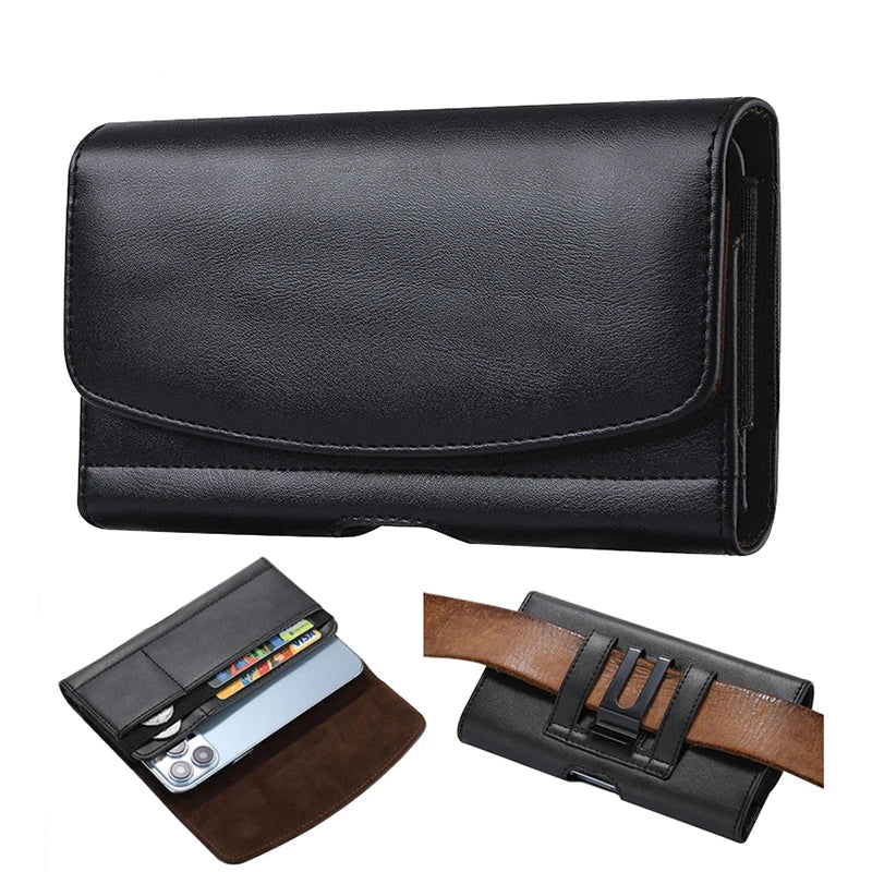 Pochette avec Clip de Ceinture en Cuir PU