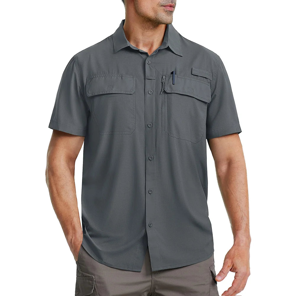 Chemise Cargo Homme Anti-UV à Séchage Rapide