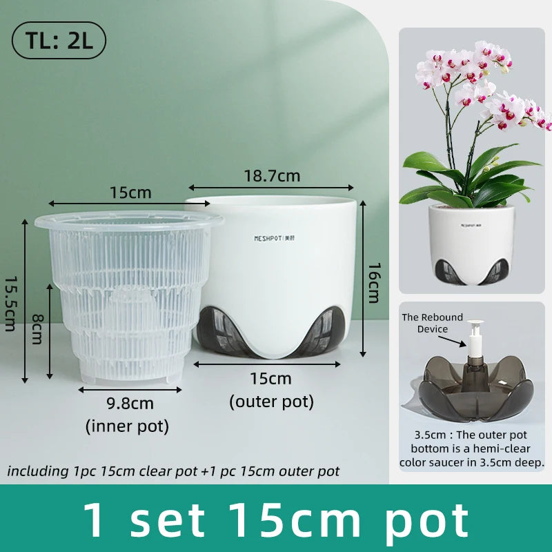 Double Pot Irrigateur pour Orchidée