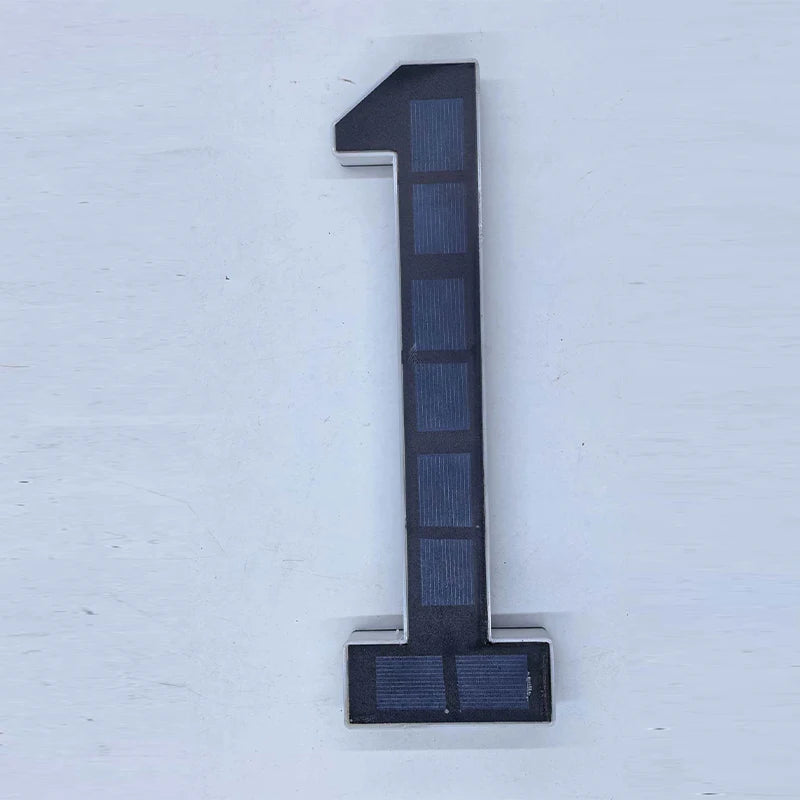 Plaque Numéro de Maison Solaire LED 12CM – Panneau d’Adresse Lumineux Étanche pour Extérieur