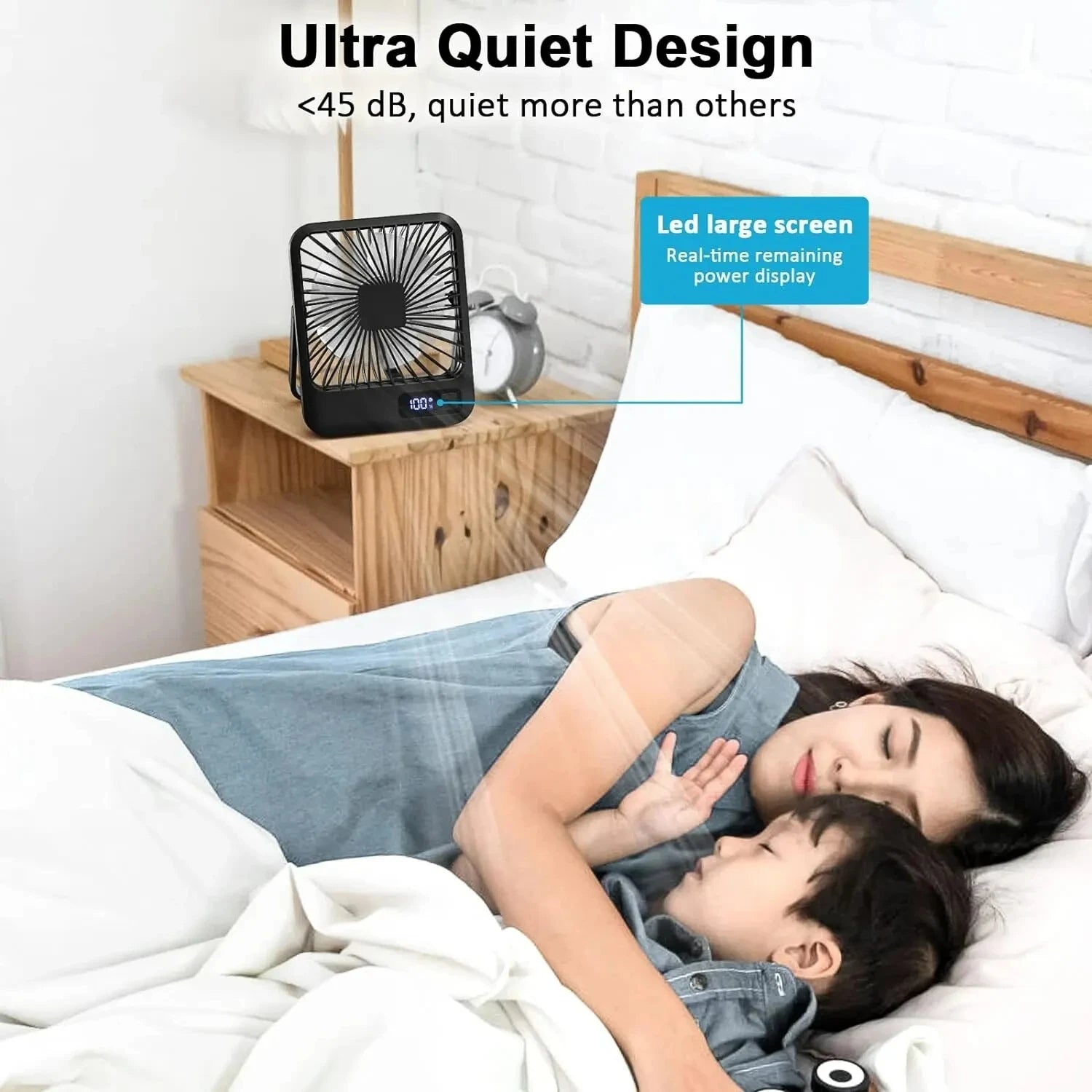 Ventilateur Compact USB à Tête Pivotante 180°