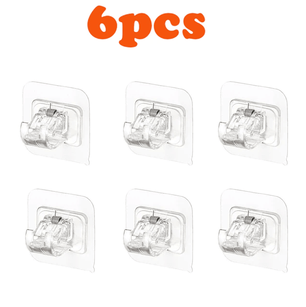 6X Support de tringle ajustable sans clous - Auto-adhésif - DealValley