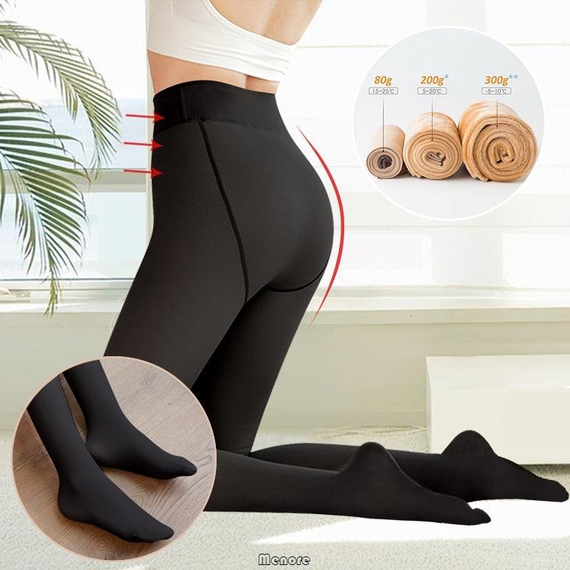 Faux Collant Translucide En Molleton Chaud - DealValley