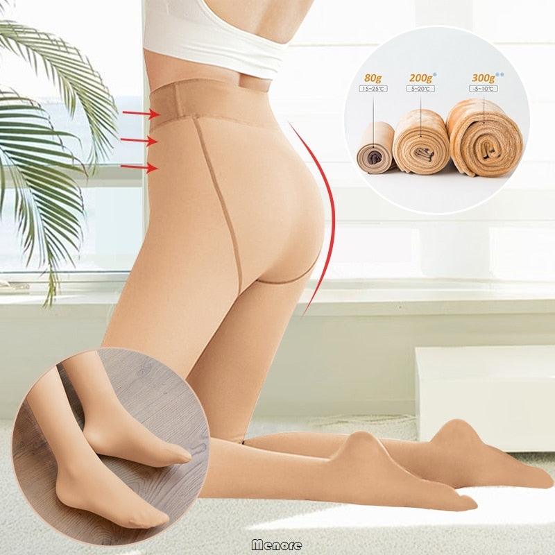 Faux Collant Translucide En Molleton Chaud - DealValley