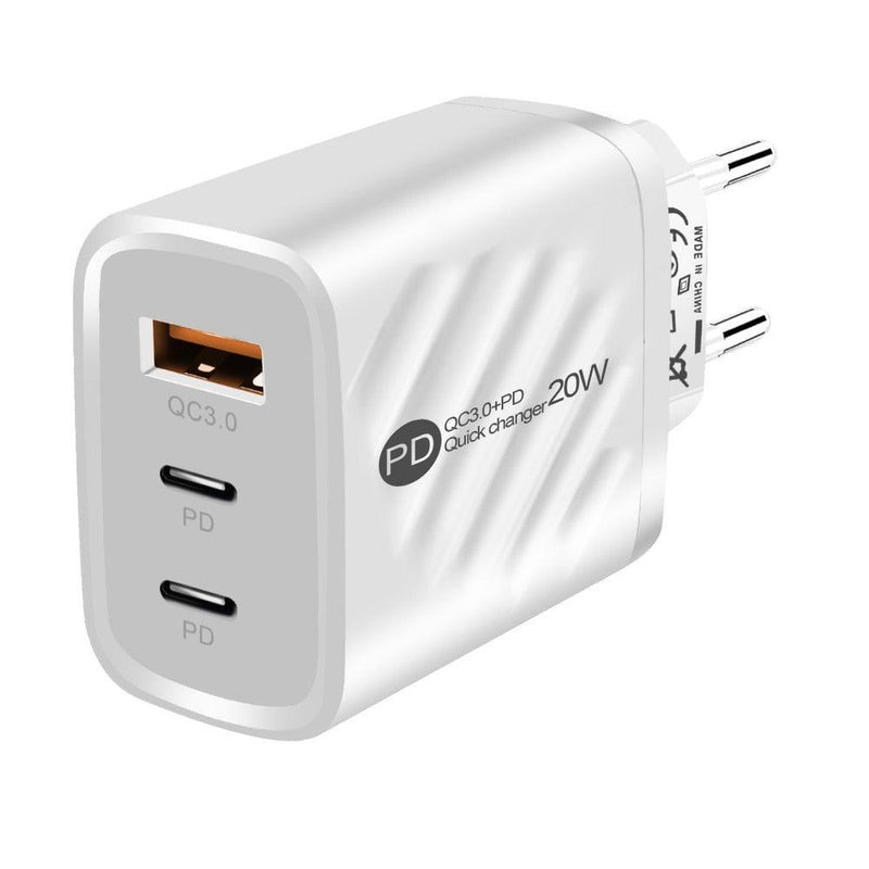 Chargeur RAPIDE 20W - USB et USB Type-C - DealValley