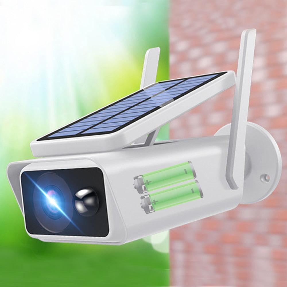 Camera de surveillance avec panneau solaire amovible