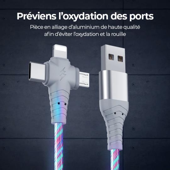 Câble de recharge lumineux 3 en 1 - DealValley